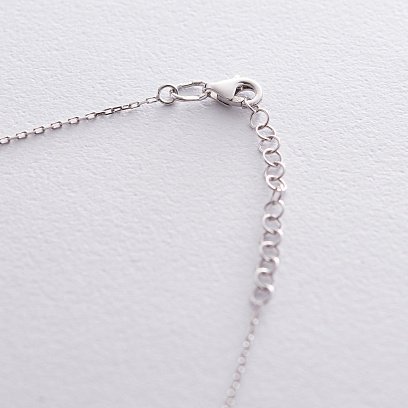 Серебряное колье с черными камнями 18873 №5