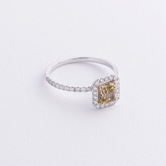 Кольцо с бриллиантами (белое золото) 242611121 №3