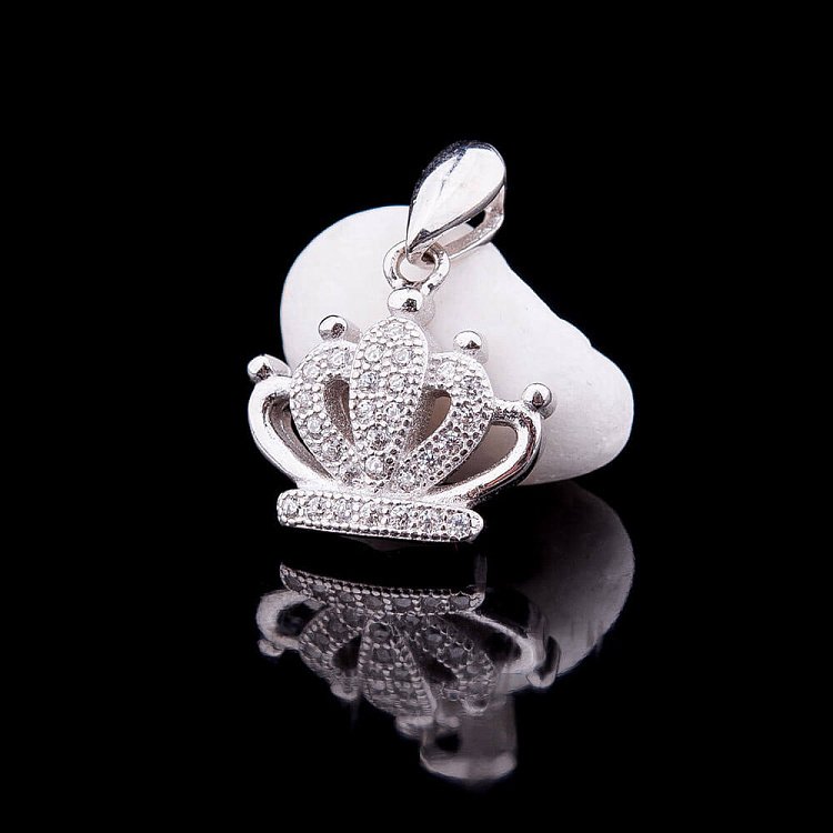 Срібна підвіска "Корона" з фіанітами 132216 від ювелірного магазину Онікс - 5