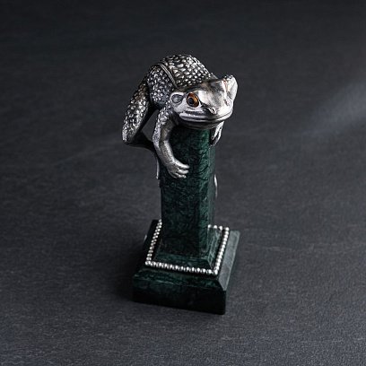 Срібна фігура "Жаба" ручної роботи 23113 №2