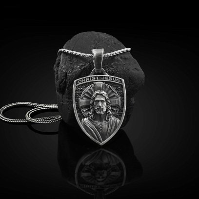 Серебряный кулон "Иисус Христос" 133174