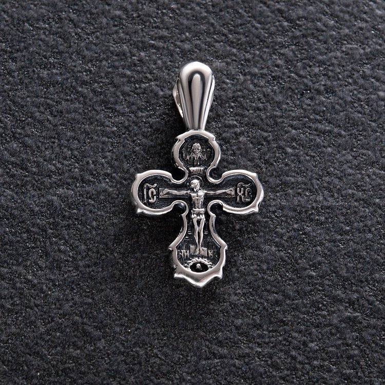Серебряный крест "Распятие. Спаси и сохрани" 133007 от ювелирного магазина Оникс - 2