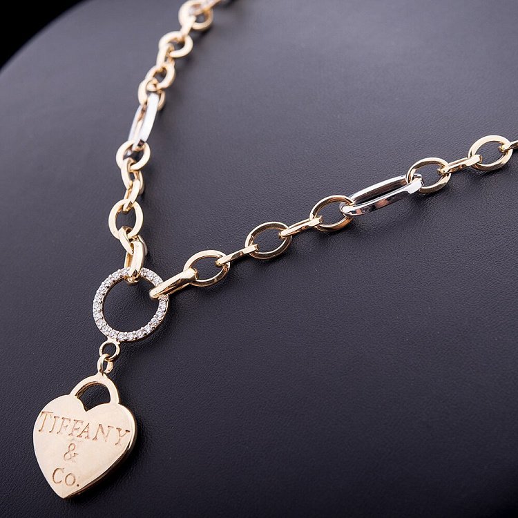 Ексклюзивне золоте кольє в стилі "Тіффані" з фіанітами кол00846 від ювелірного магазину Онікс - 1