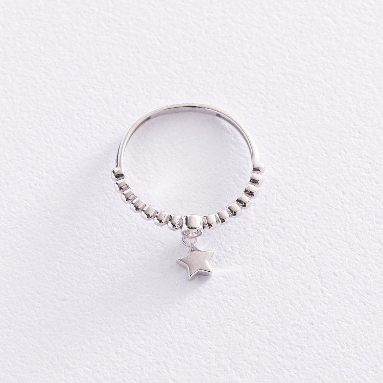 Золота каблучка "Зірочка" з фіанітом к06825 від ювелірного магазину Онікс