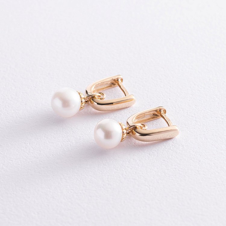 Золоті сережки з перлами с06940 від ювелірного магазину Онікс - 3