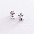 Срібні сережки-пусети (фіаніт) 122360 от ювелирного магазина Оникс - 2