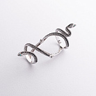 Каблучка "Змія" у білому золоті (фіаніти) к05452 от ювелирного магазина Оникс