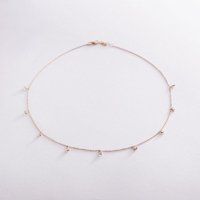 Кольє з жовтого золота з фіанітами кол01378