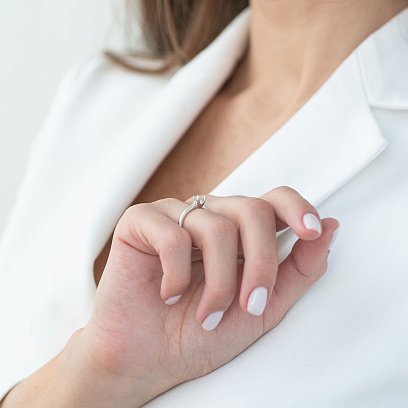 Заручальна каблучка в білому золоті (діамант) кб0276 №2