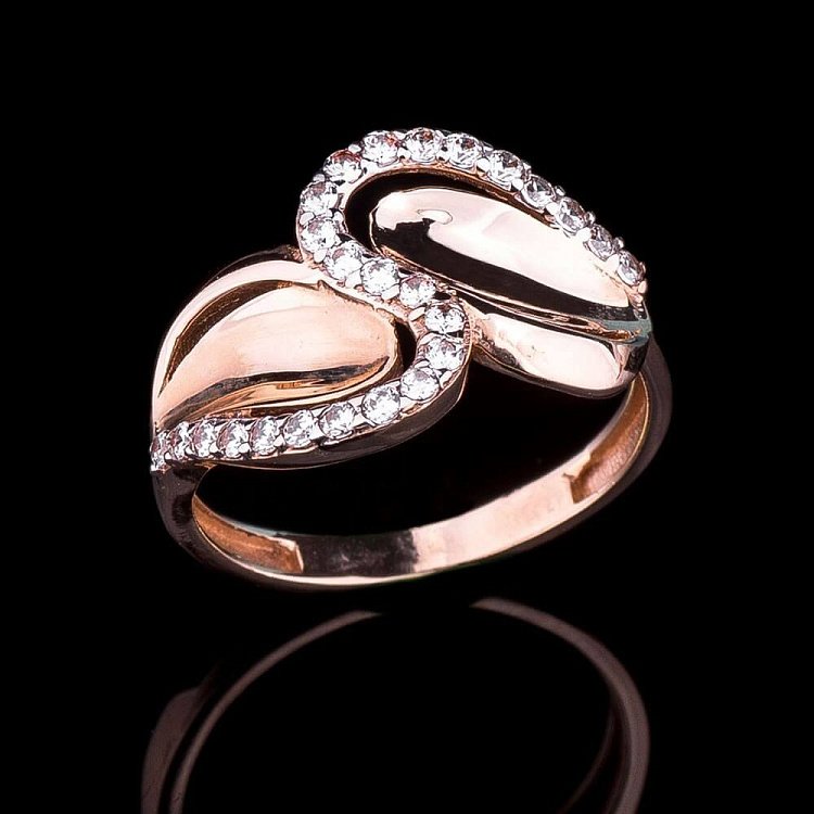 Кольцо с фианитами к01748 от ювелирного магазина Оникс