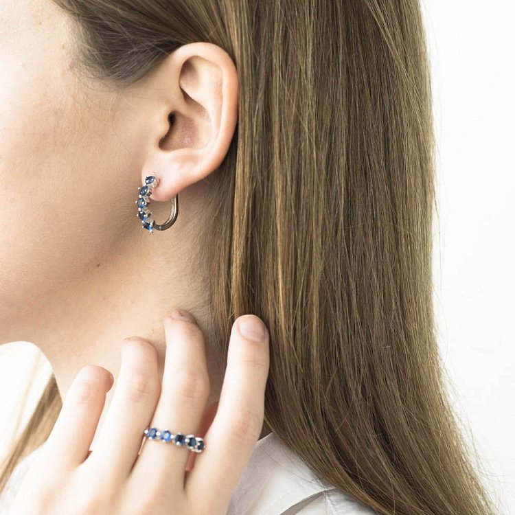 Срібні сережки з фіанітами 122097 від ювелірного магазину Онікс - 3