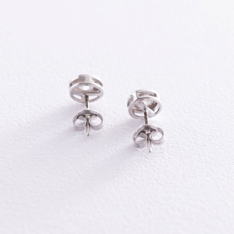 Срібні сережки-пусети (фіаніт) 122360 від ювелірного магазину Онікс - 2