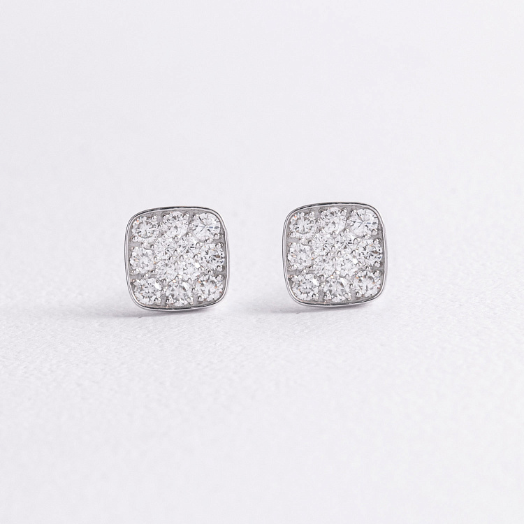 Золотые серьги - пусеты с бриллиантами 344971121 от ювелирного магазина Оникс - 2