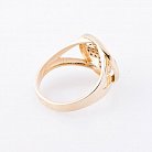 Золотое кольцо "Цветок-клевер" с фианитами к05182 от ювелирного магазина Оникс - 1