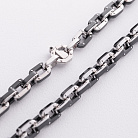 Мужская серебряная цепочка (керамика, фианиты) 1728 от ювелирного магазина Оникс - 1