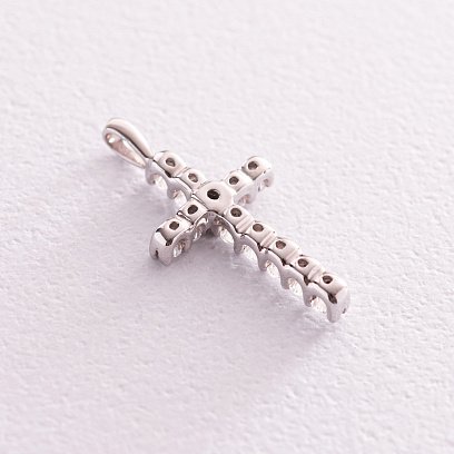 Золотой крестик с бриллиантами пб0090cha №3