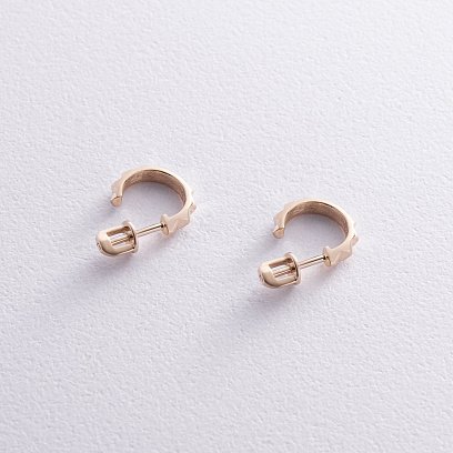 Серьги - пусеты "Mona" в желтом золоте с08379 №3