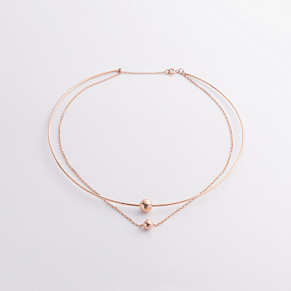 Кольє - чокер "Ashley" (червоне золото) з кульками кол02650