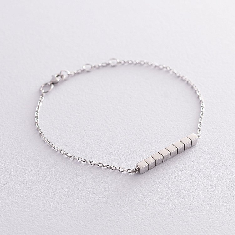 Срібний браслет "Кубики" 141526 від ювелірного магазину Онікс