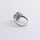 Серебряное кольцо "Клевер" (синт. малахит) 112773 от ювелирного магазина Оникс - 2