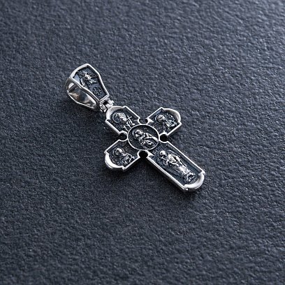 Серебряный крест "Распятие Христово" (чернение) 133009 №2