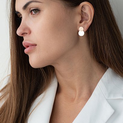 Золотые серьги "Кружочки"  470094 №5
