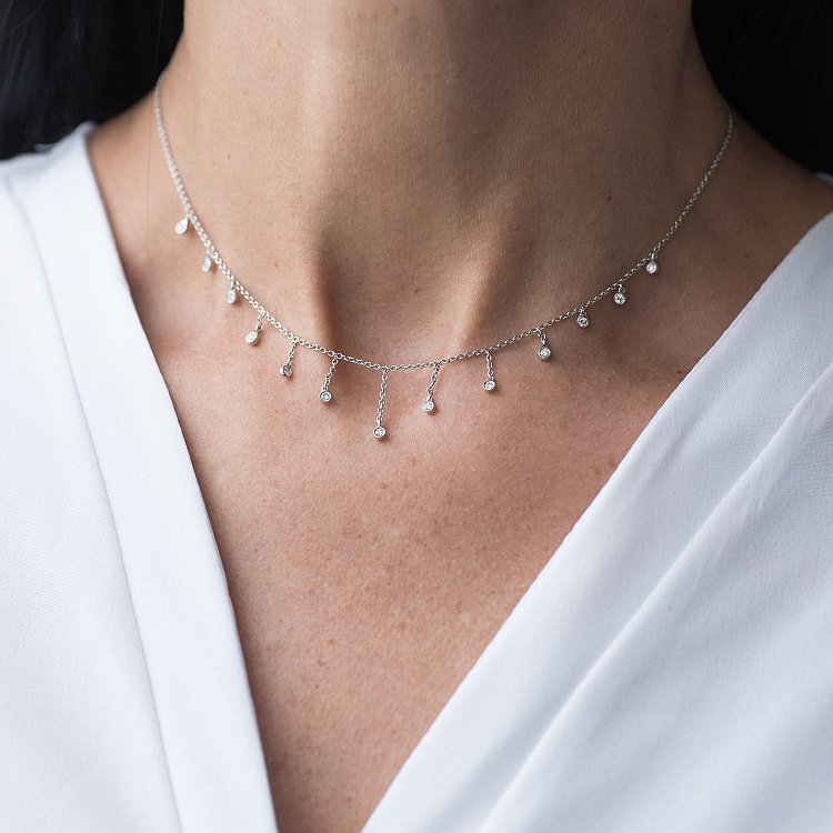 Золотое колье с бриллиантами колб0040ca от ювелирного магазина Оникс