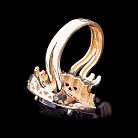 Золотое кольцо с дымчатым кварцем и фианитами к04332 от ювелирного магазина Оникс - 4