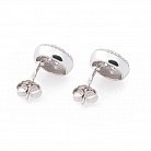 Срібні сережки-пусети з фіанітами 121692 от ювелирного магазина Оникс - 3
