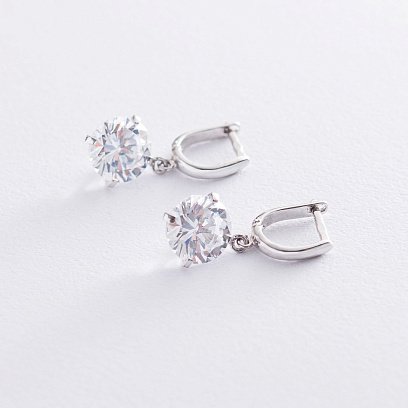 Сережки в білому золоті "Захоплення" (фіаніт) с05748 №3