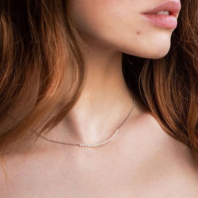 Срібне кольє "Ніжність" (перли) 181013 №2