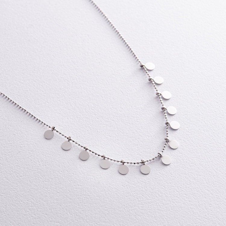 Колье "Монетки" в белом золоте кол01395 от ювелирного магазина Оникс - 4