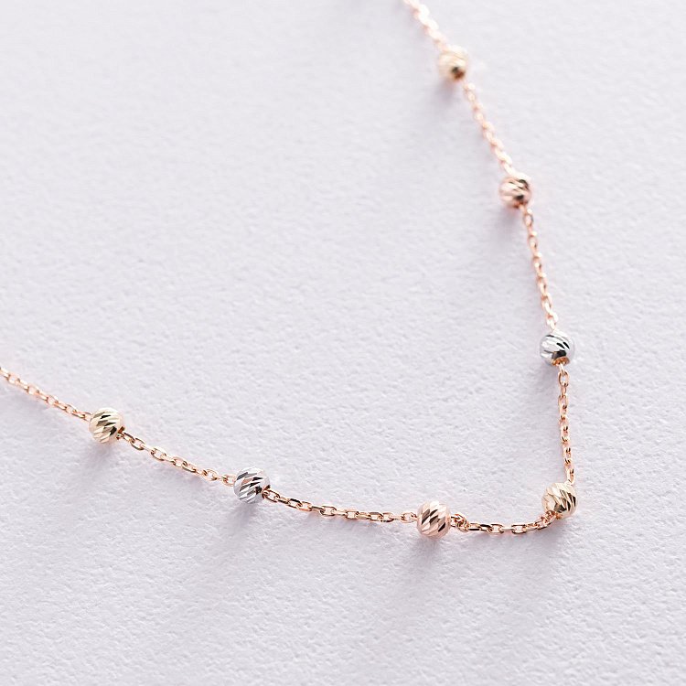 Золотое колье "Шарики" кол01616 от ювелирного магазина Оникс - 2