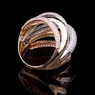 Эксклюзивное кольцо из белого, желтого и красного золота к03924 от ювелирного магазина Оникс - 1