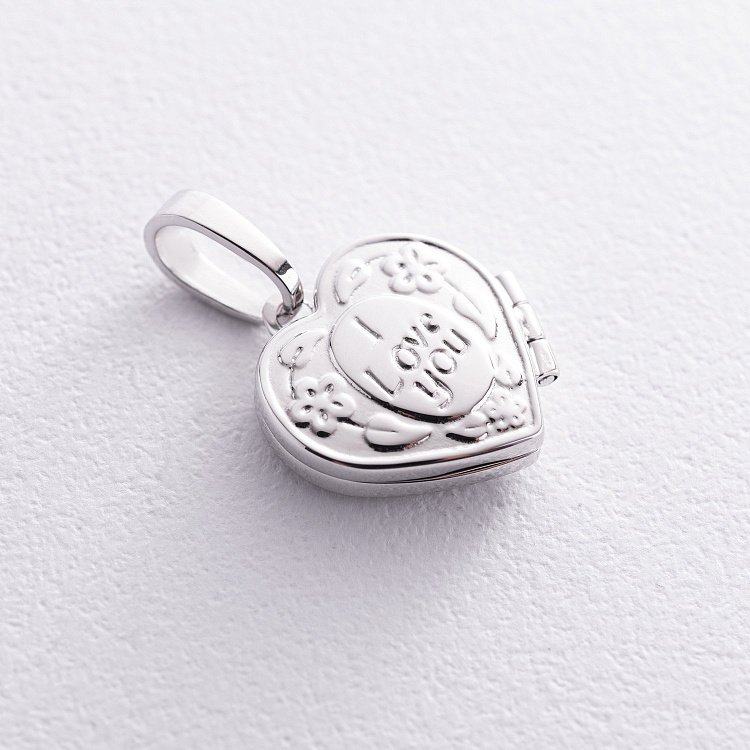 Підвіска для фото "Сердечко" в білому золоті п02964 від ювелірного магазину Онікс