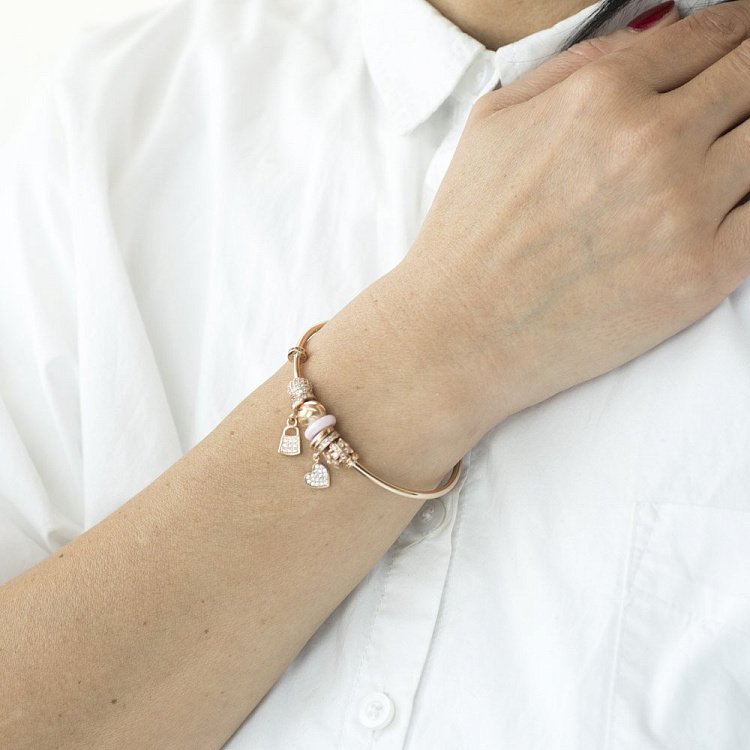 Золотий браслет (фіаніти, полімер) б03383 від ювелірного магазину Онікс - 4