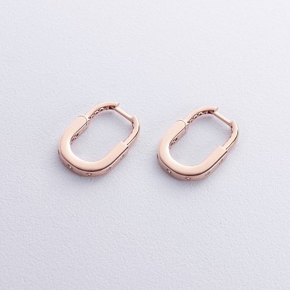 Сережки "Camilla" в червоному золоті (фіаніти) с08810 №3