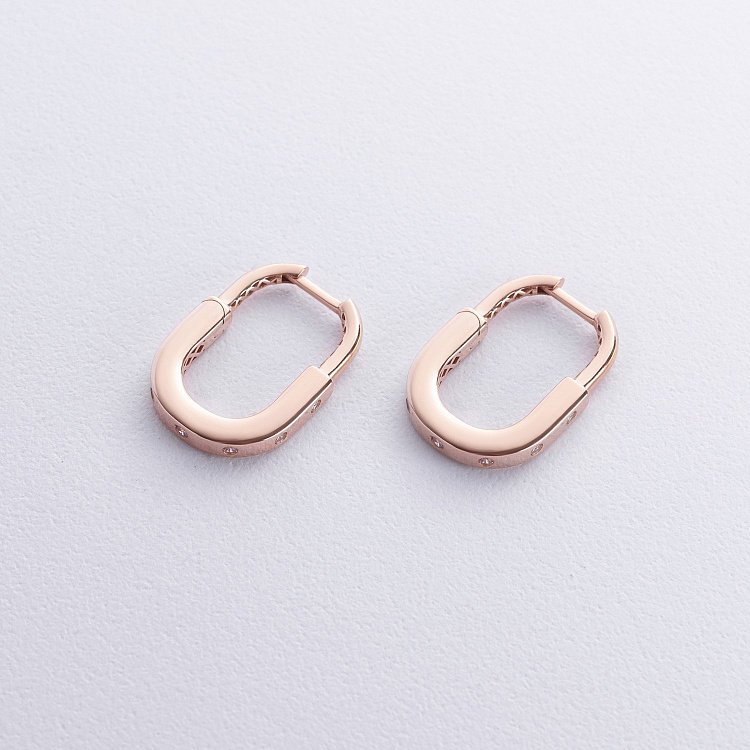 Сережки "Camilla" в червоному золоті (фіаніти) с08810 від ювелірного магазину Онікс - 2