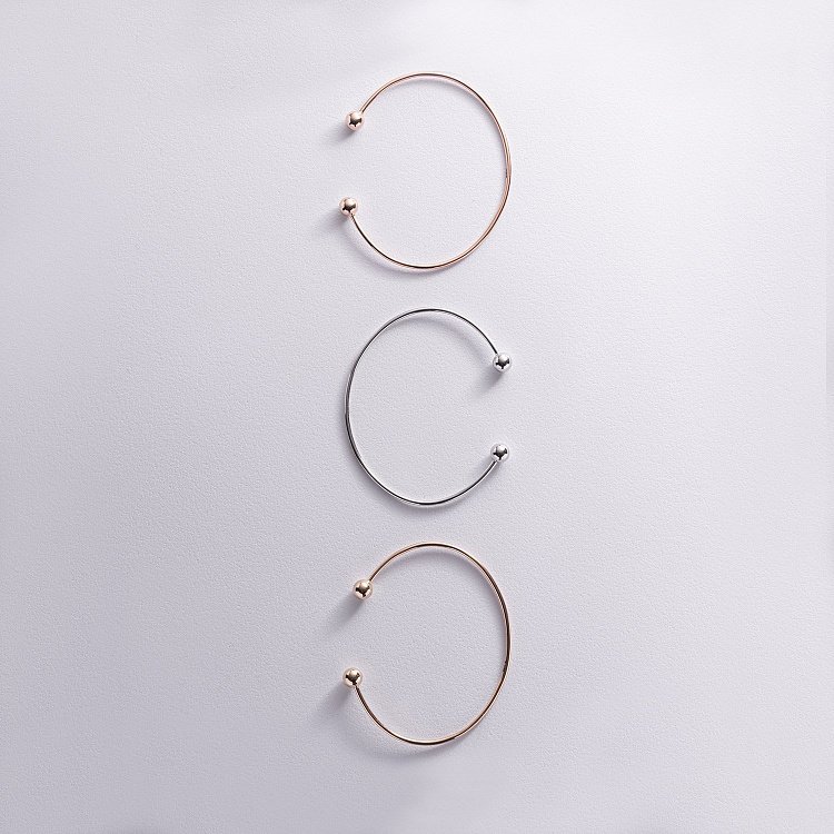 Жесткий браслет "Шарики" (белое золото) б05474 от ювелирного магазина Оникс - 4