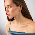 Золотые серьги - пусеты "Kelly" (черные фианиты) с09567 от ювелирного магазина Оникс - 1