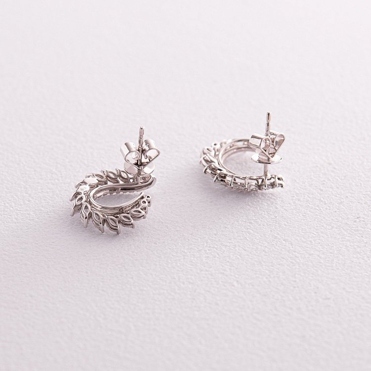 Золотые серьги - пусеты с бриллиантами сб0407nl от ювелирного магазина Оникс - 4