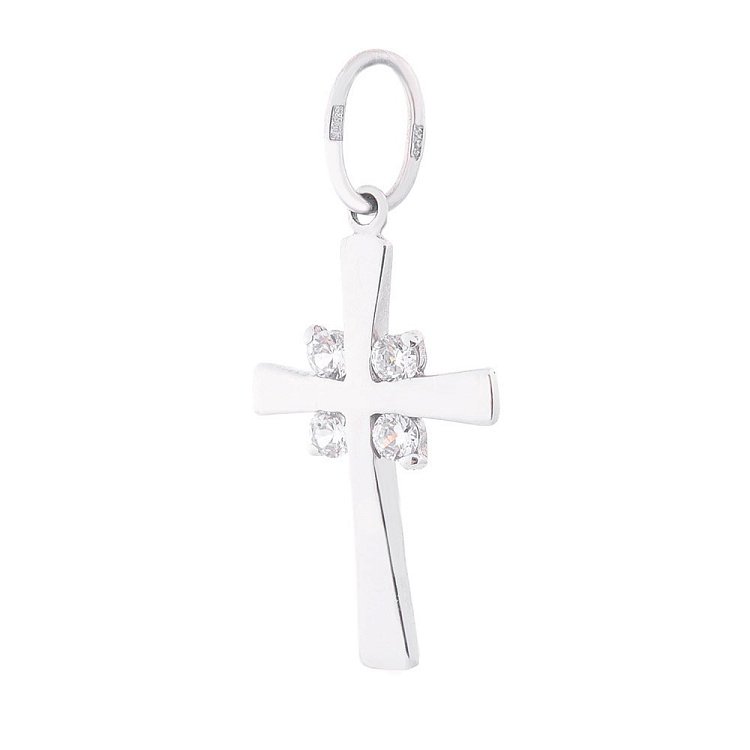 Подвеска "Крестик" (фианиты) п01274 от ювелирного магазина Оникс