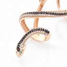 Золота каблучка на фалангу "Змія" з фіанітами к05253 от ювелирного магазина Оникс - 2