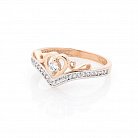 Золотое кольцо "Сердечко" (фианит) к05646 от ювелирного магазина Оникс - 1