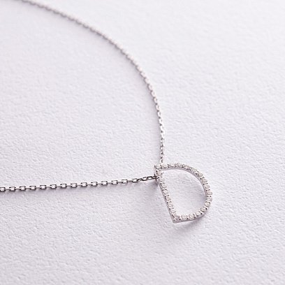 Золоте кольє з літерою "D" з діамантами 133621121 №5