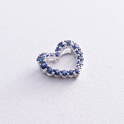 Золотой кулон "Сердечко" с сапфирами пб0297nl №3