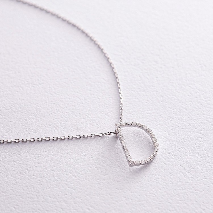 Золоте кольє з літерою "D" з діамантами 133621121 від ювелірного магазину Онікс - 4