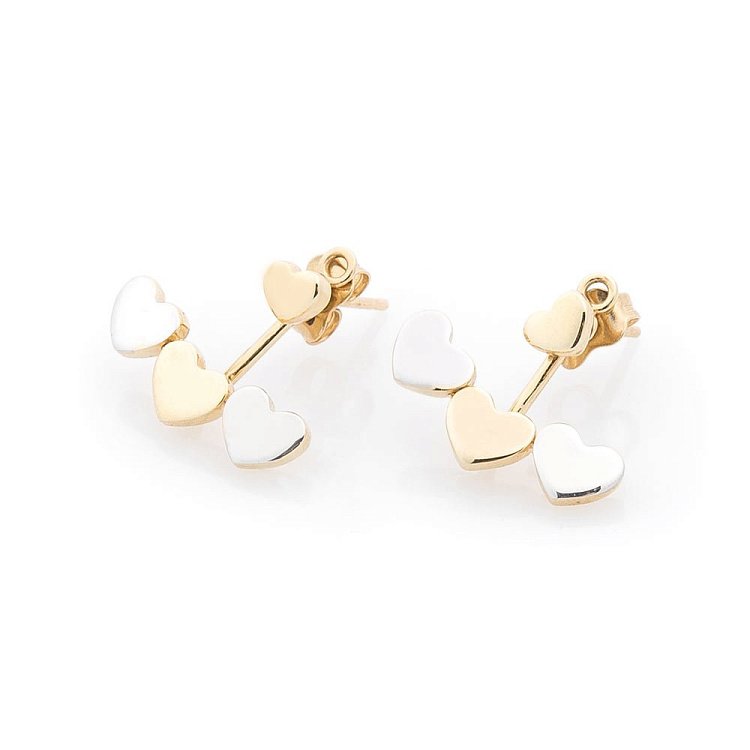 Золоті сережки-пусети "Сердечка" с05551 від ювелірного магазину Онікс - 5