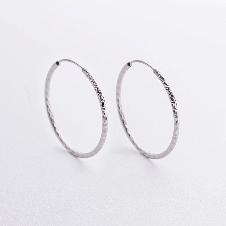 Сережки - кільця у сріблі (3.3 см) 123429 від ювелірного магазину Онікс - 1