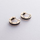 Золотые серьги - кольца (полимер) с06499 от ювелирного магазина Оникс - 3